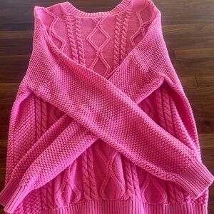 Pink Cable Knit Women's Sweater